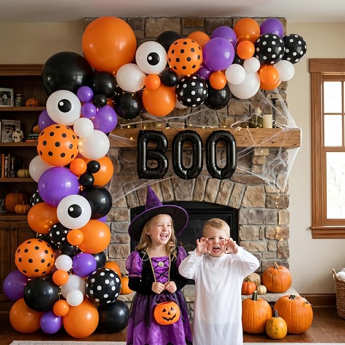 Halloween Balloon Arch Garland Kit, Spooky Party Decorations Background Supplies - Image 4