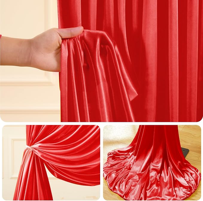10x10 ft Red Glitter Backdrop Curtain - Image 8
