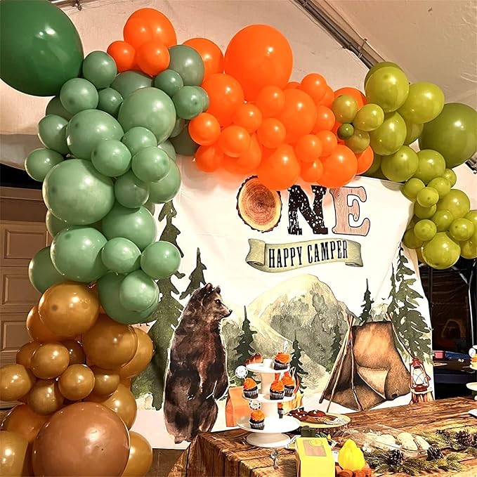 113 PCS Dinosaur Balloons Garland Arch Kit, Sage Green Orange Brown Balloons - Image 4
