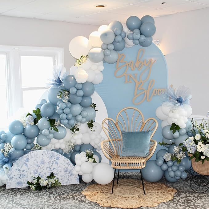 HILAVO Dusty Blue Balloon Arch Kit Fathers Day Retro Slate Light Pastel Blue - Image 6