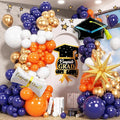 Blue and Orange Graduation Balloons Arch Garland Kit, Prom Graduation Party by Jobkoo