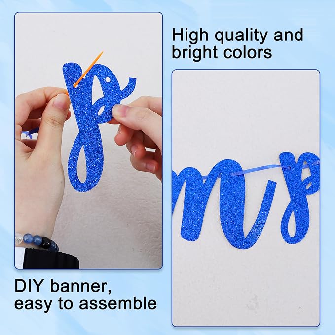 BEISHIDA Glitter Blue 116 PCS A-Z DIY Letter Banner Kit Make Your Own - Image 6