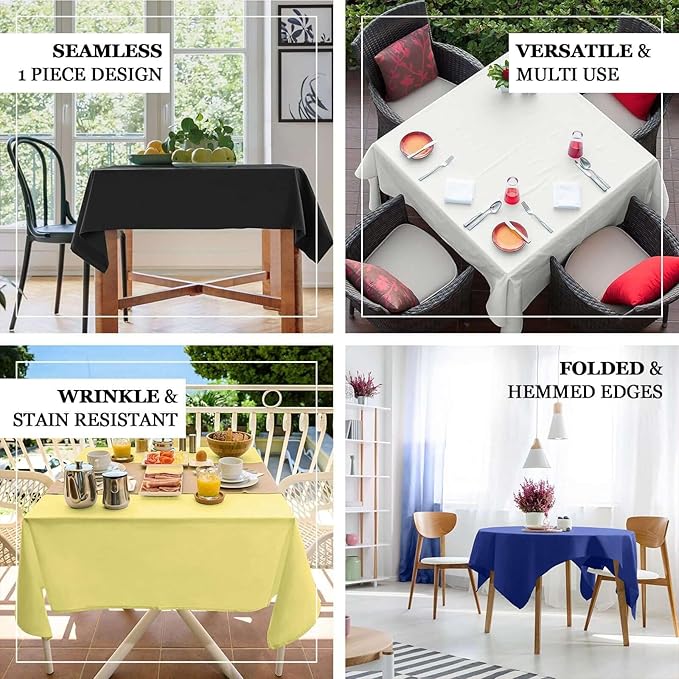 Efavormart 54x54 Royal Blue Wholesale Linens Seamless Polyester Square Linen Tablecloth for Wedding Banquet Party Restaurant