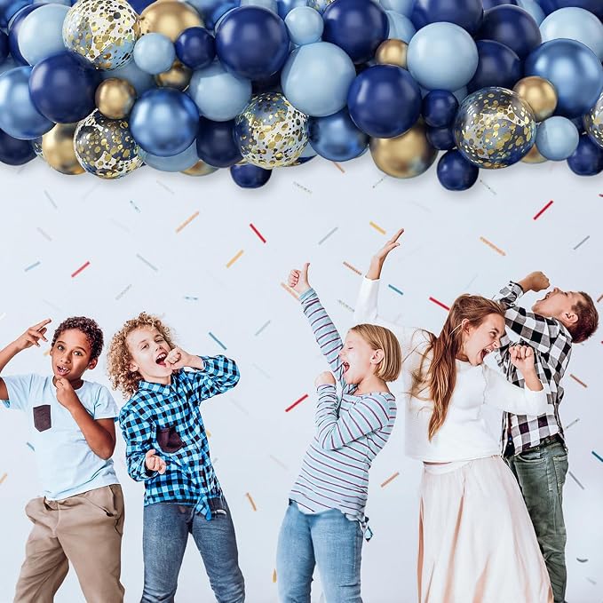 Navy Blue Gold Balloon, 60 Packs 12 Inch Metallic Blue and Macaron Blue Balloons - Image 5
