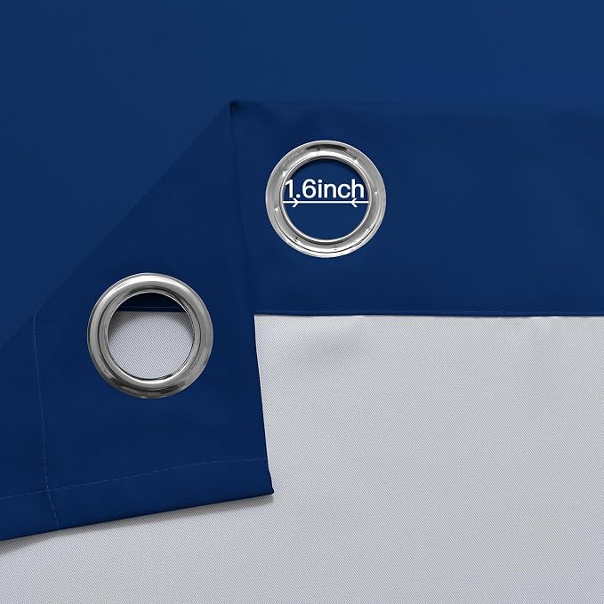 Yakamok Ombre Curtains Royal Blue and Greyish White - Image 5