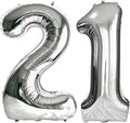 FIROMI 21 Number Balloons 40inch Silver Big Foil Mylar 21th Balloon Numbers | by Firomi