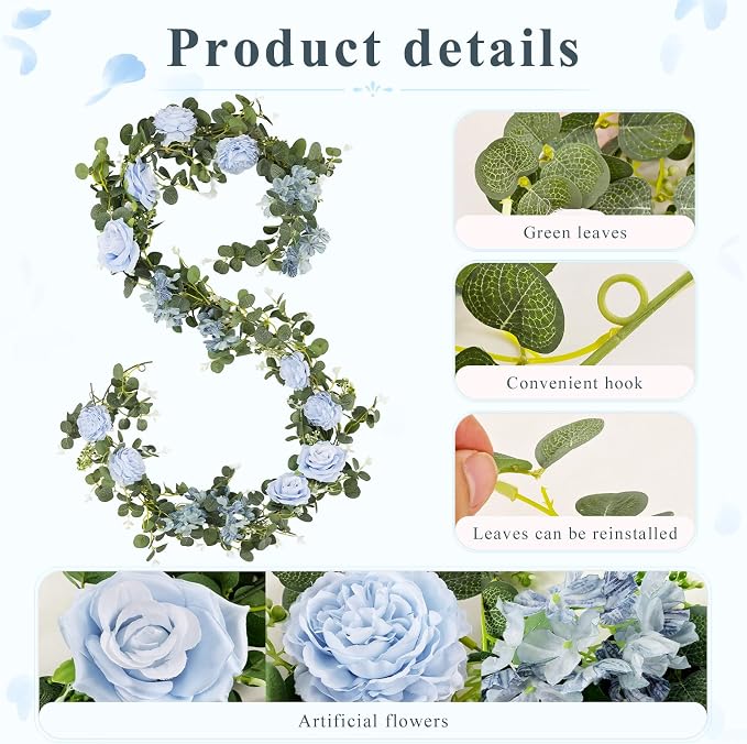 Findosom Total 12.4Ft Artificial Flowers Garlands - Image 7