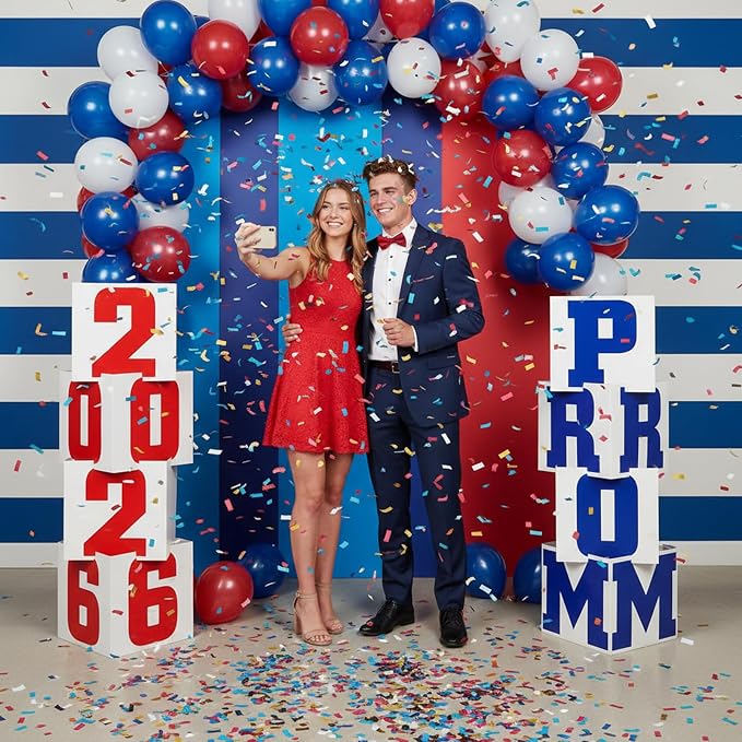Queekay 8 Pcs Prom Column Standup Photo Booth Decorations 2026 Prom Backdrop - Image 3