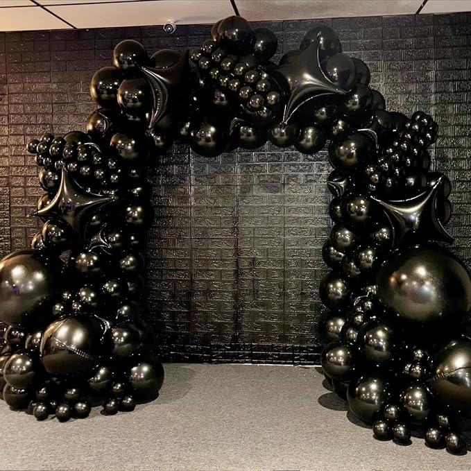 Black Star Balloons, 26Inch and 10Inch Black Quadrangle Helium Polyester Film - Image 5