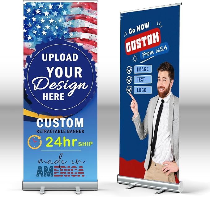 Personalized Custom Aluminum Retractable Banner 23.6''x63", Aluminum - Image 2