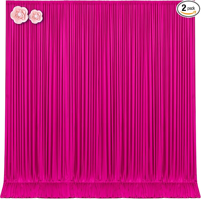 10x12 Hot Pink Backdrop Curtains by Tao-GePartyDecorations