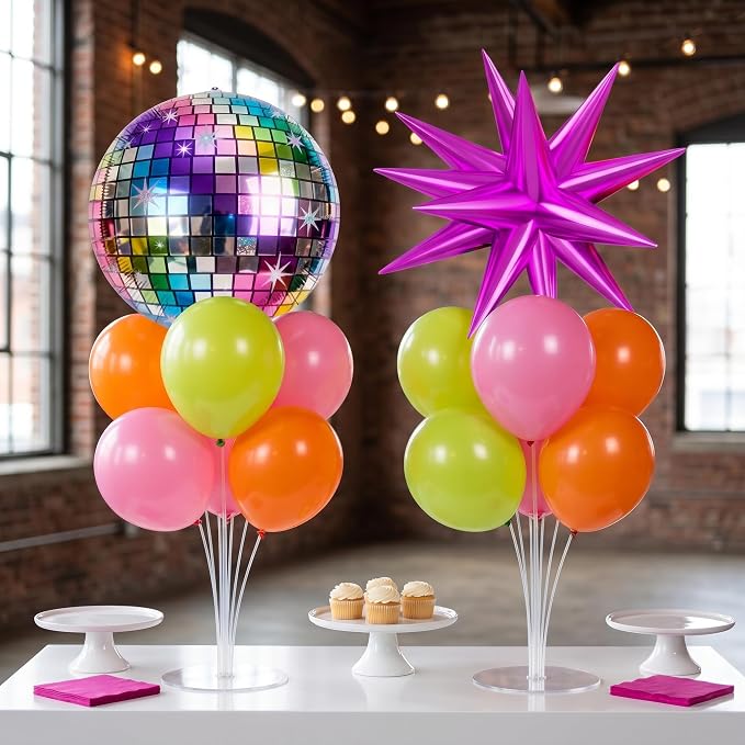 Disco Ball Table Centerpiece Balloons Stand Kit- 2 Sets Balloon Centerpieces - Image 6