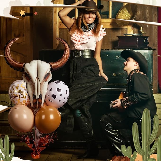 Civaner Cowboy Party Balloons Stand Kit 6 Sets - Image 4