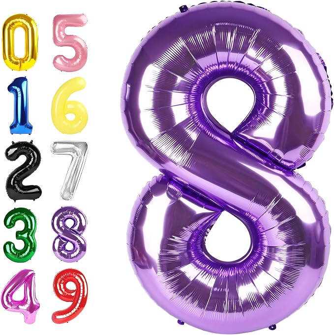 Number 7 Balloon 40 Inch Balloons Purple Birthday Decorations by Argthjy