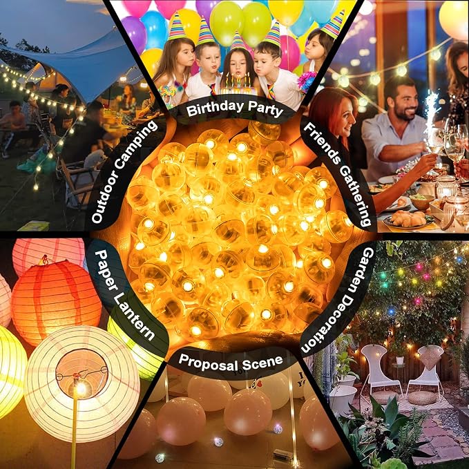 200pcs LED Orange Balloon Lights, Round LED Mini Lights - Image 5