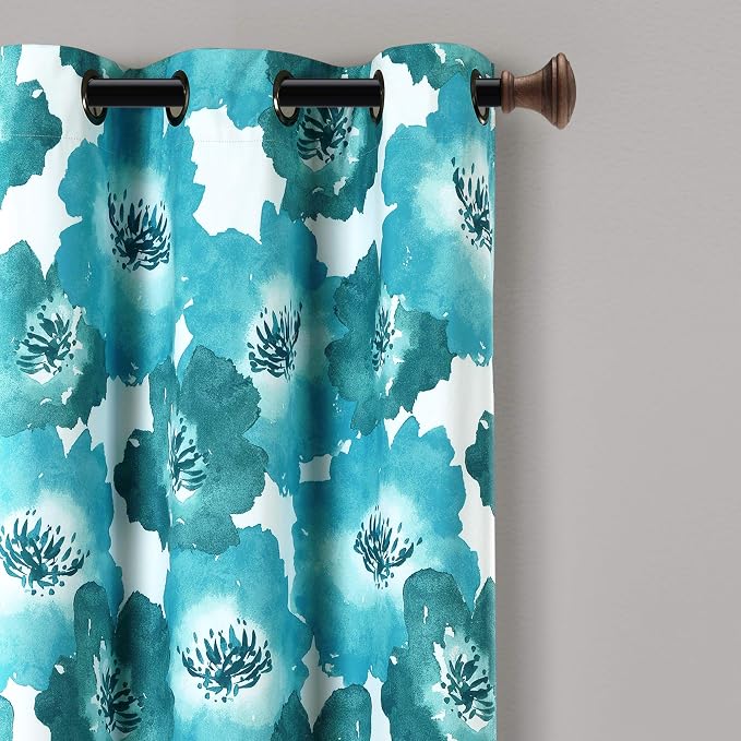 Lush Decor Julie Floral Insulated Grommet Room Darkening Window Curtain Panels - Image 7