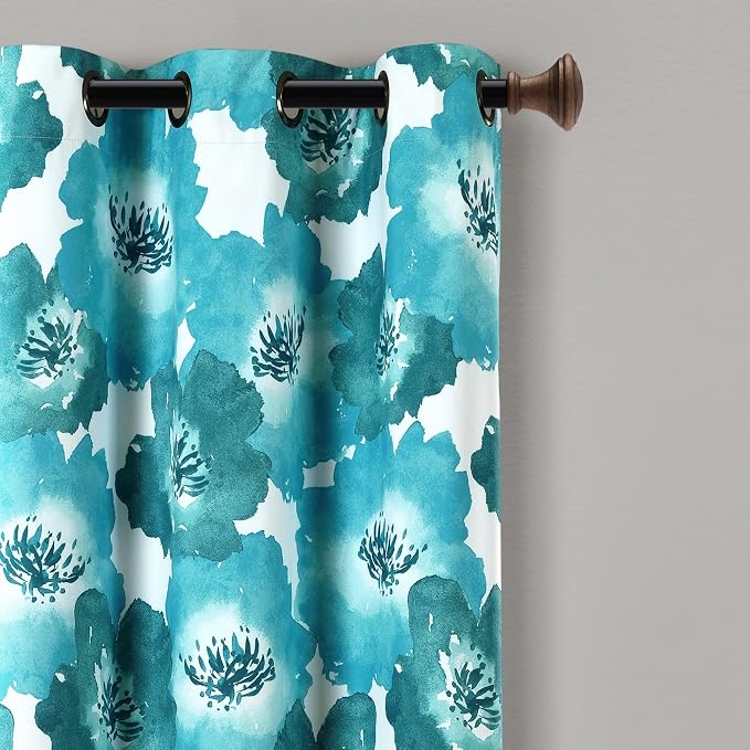 Lush Decor Julie Floral Insulated Grommet 100% Blackout Window Curtain Panels - Image 4