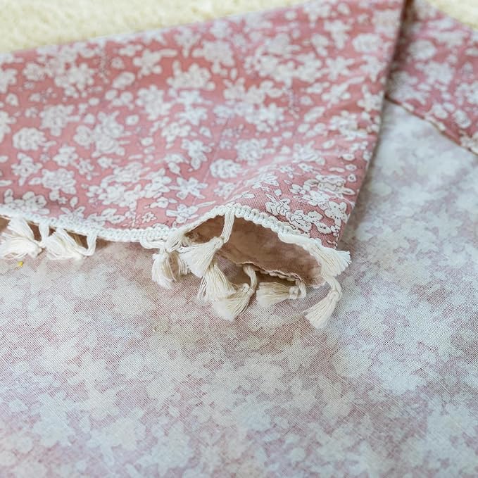 ENJOYBRIDAL White Floral Curtains 84 Inches Long 2 Panels Set Living Room Pink - Image 6