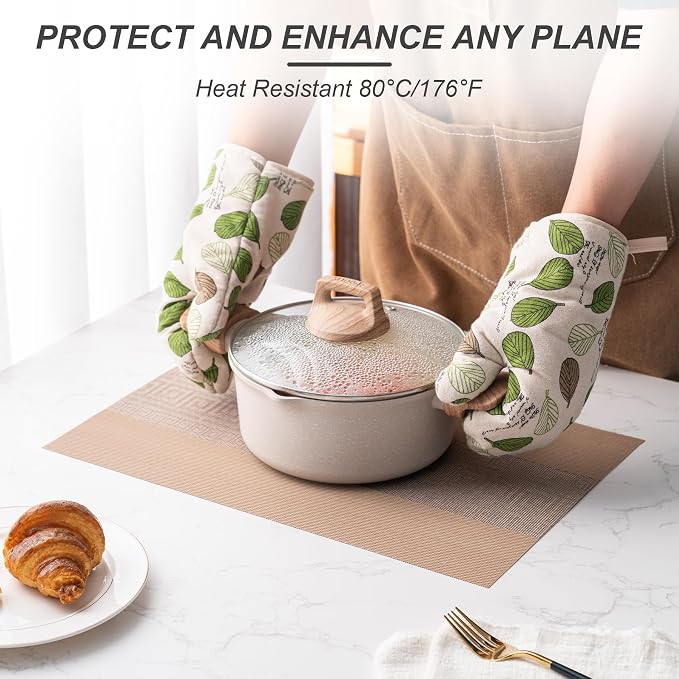 Placemats Set of 6 Washable Indoor | Outdoor Vinyl Place Mats - Image 4