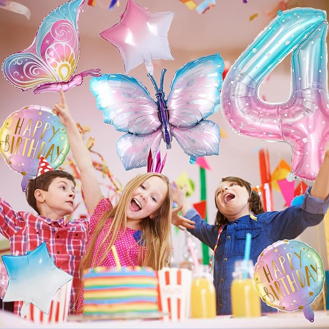 Butterfly Balloons 4th Birthday Decorations - Image 3