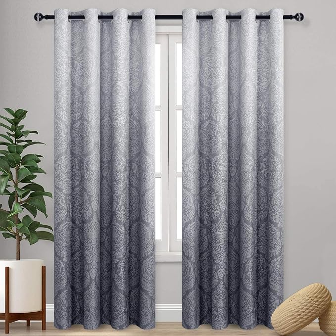 DWCN Grey Ombre Room Darkening Curtains by DWCN