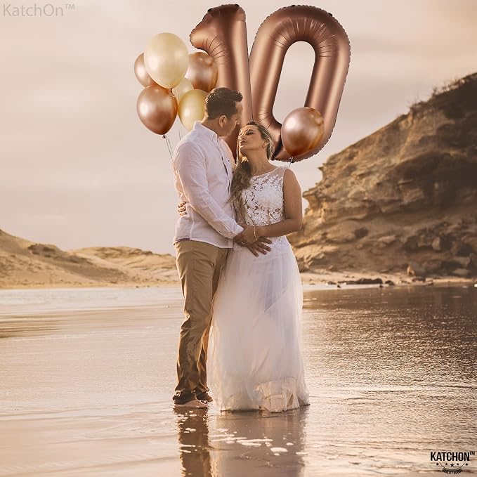 KatchOn Coffee Brown 10 Balloon Number 40 Inch | Coffee Number 10 Balloon - Image 6