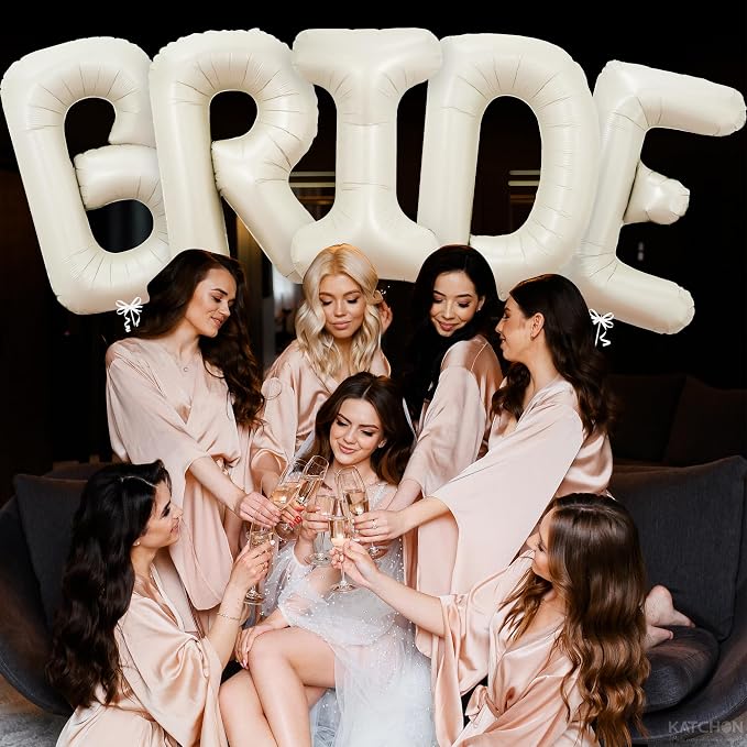 KatchOn white Bride Balloons Beige 40 Inch, Bachelorette Party Decorations | - Image 6