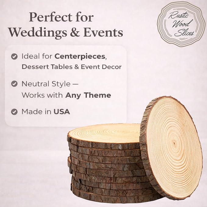 Set of Medium 9-11" Wood Slices - Image 2