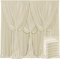 6 Panels Backdrop Curtains for Wedding Party Wrinkle Free Beige Backdrops by Tao-GePartyDecorations