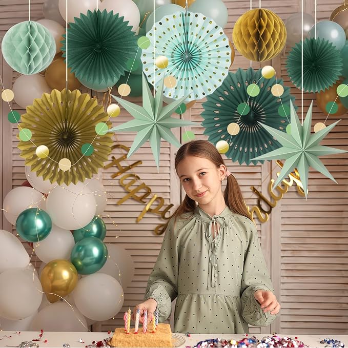 ADLKGG Sage Green Gold Party Decorations - Image 5