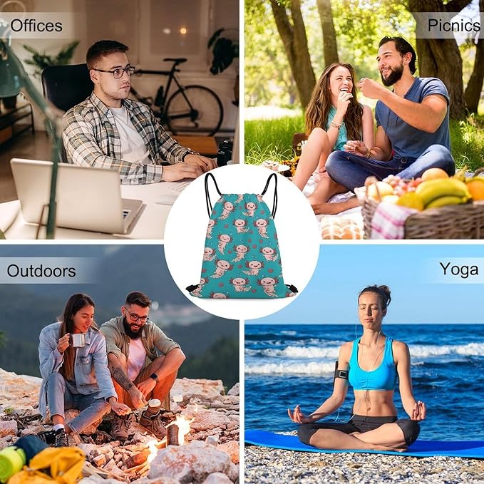 Drawstring Backpack Gym Sackpack Lightweight Waterproof String Bag - Image 6