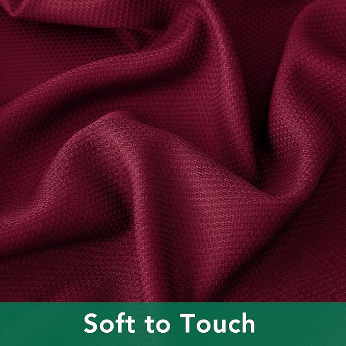 Biscaynebay Textured Fabric Christmas Rectangle Table Cloth 70x120 Inch, Burgundy Water Resistant Tablecloths for Dining, Kitchen, Wedding, Parties etc. Machine Washable