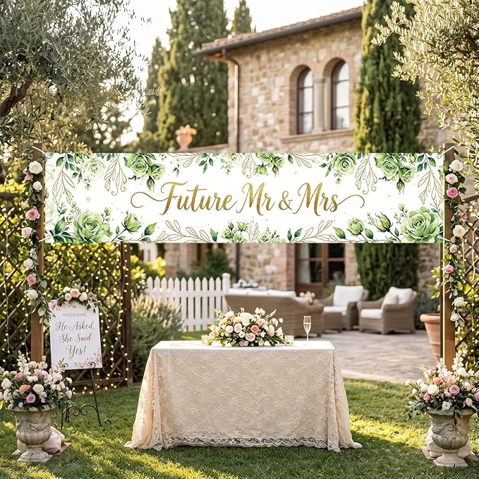 Future Mr And Mrs Engagement Banner Party Decorations Bridal Shower Sign | - Image 3