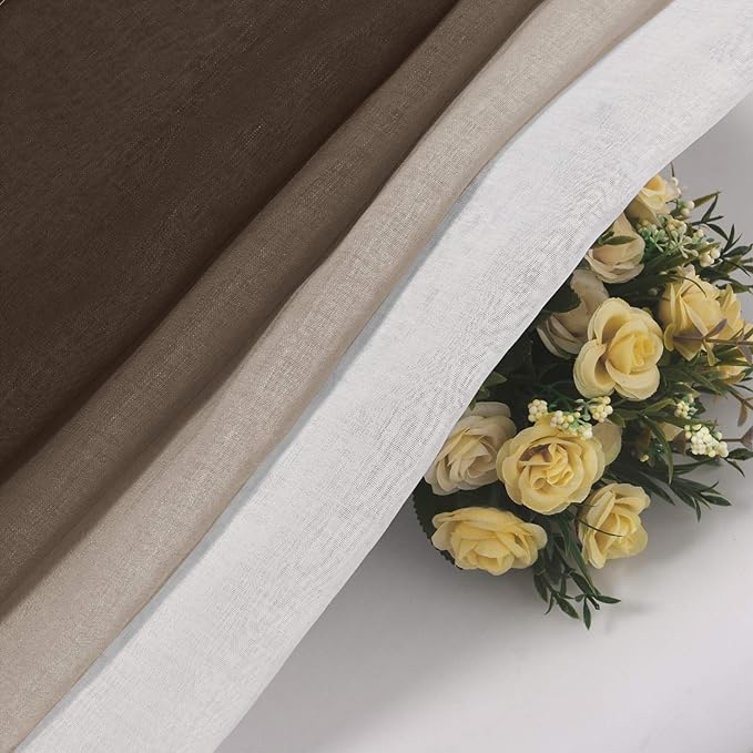DWCN Faux Linen Ombre Sheer Curtains - Image 6