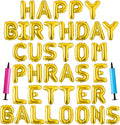 Happy Birthday Balloon Banner Custom Phrase Balloons letter 16 inch by LIOZEOKUN