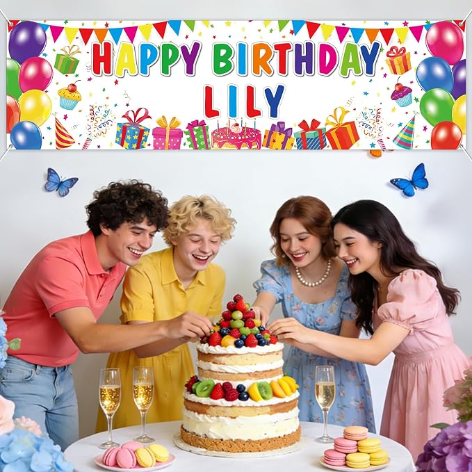 Lonfliness Personalized Birthday Banner Happy Birthday Party Decor Custom DIY - Image 5