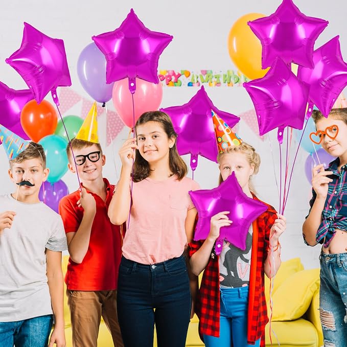 20 Pcs Rosered Star Balloons, 18 Inch Star Foil Balloons, Stars Shaped Balloon - Image 4