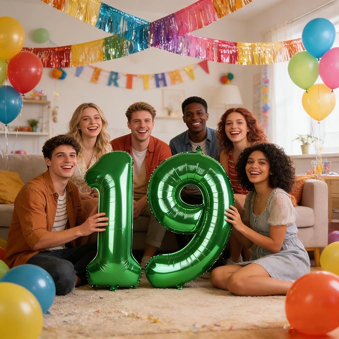 Number 18 Balloons 40 Inch for 18 81 Birthday Party Decoration, Dark Green | - Image 3