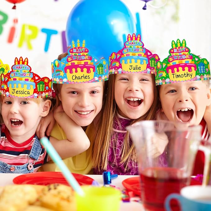 36 Pack Birthday Crowns for Kids Colorful Paper Party Hats Birthday Crown Set - Image 5