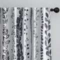 Boho Blackout Leaves Patterned Curtains 63 Inch Long 2 Panels Set by MEETSKY