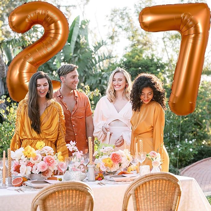 TONIFUL 40 Inch Orange Large Numbers Balloon 0-9 Birthday Party Decorations - Image 4