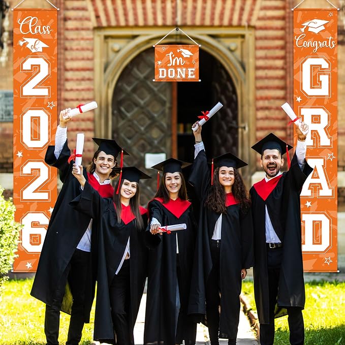 Moukeren 3 Pieces 2026 Graduation Party Decorations Graduation Porch Sign Class - Image 4