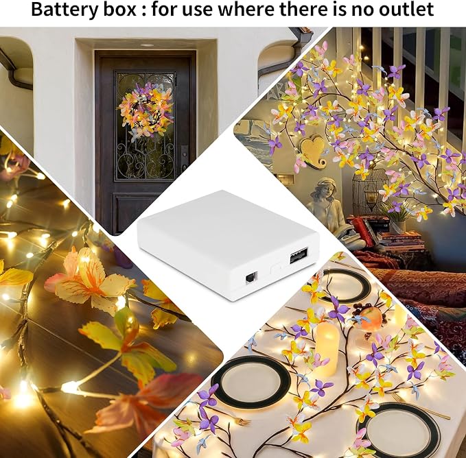 7.55FT 144LED Butterfly Enchanted Willow Vine Light - Image 7