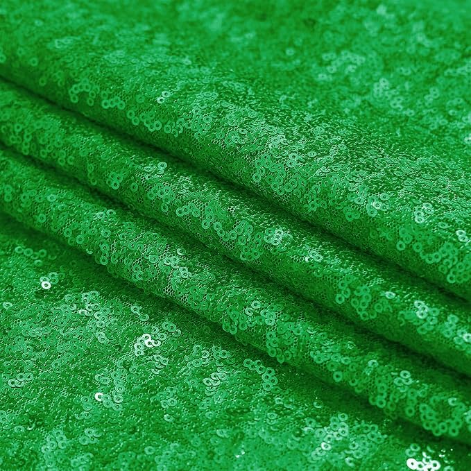 Sugargirl Grass Green Sequin Backdrop Curtain 4FTx8FT Glitter Grass Green - Image 8