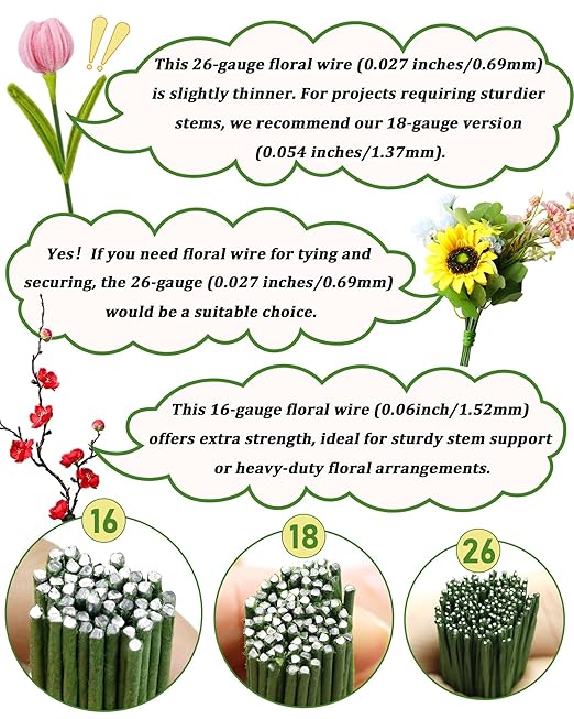 100 PCS 18 Gauge Green Floral Wire Stems for Artificial Flower Making,Flexible Paddle Wires for Crafts Christmas Wreaths Tree,Garland and Floral Arrangements,Florist Wire,Flower Wires for Crafts
