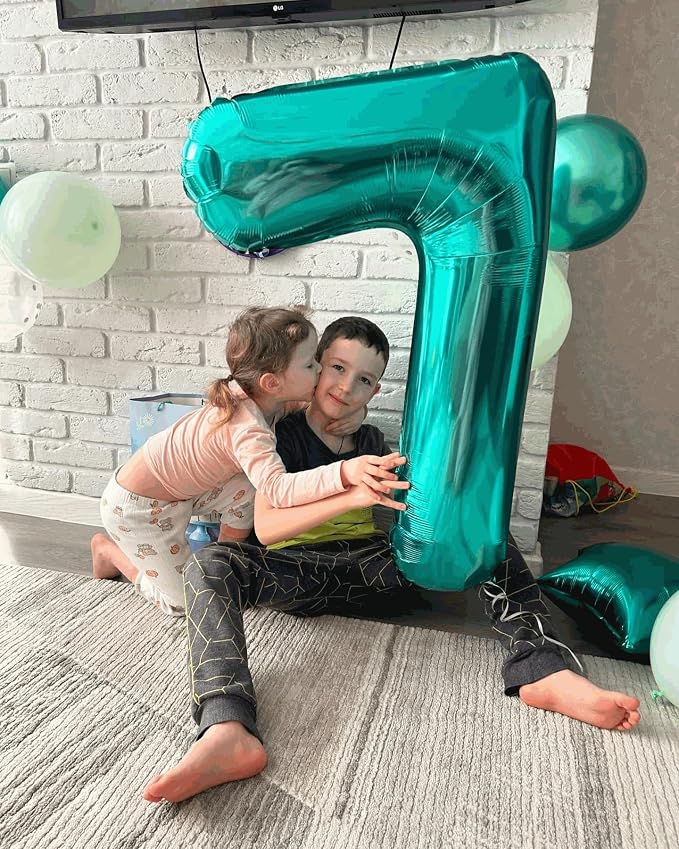 3 Balloon - Teal Birthday Number Balloons, 40 Inch Decorations Men Women | Teal - Image 9