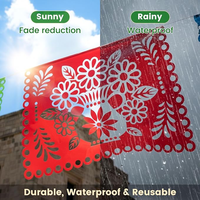 DOMESTAR 3 Packs 54 FT Mexican Party Decorations, Fiesta Party Banners | Papel - Image 4