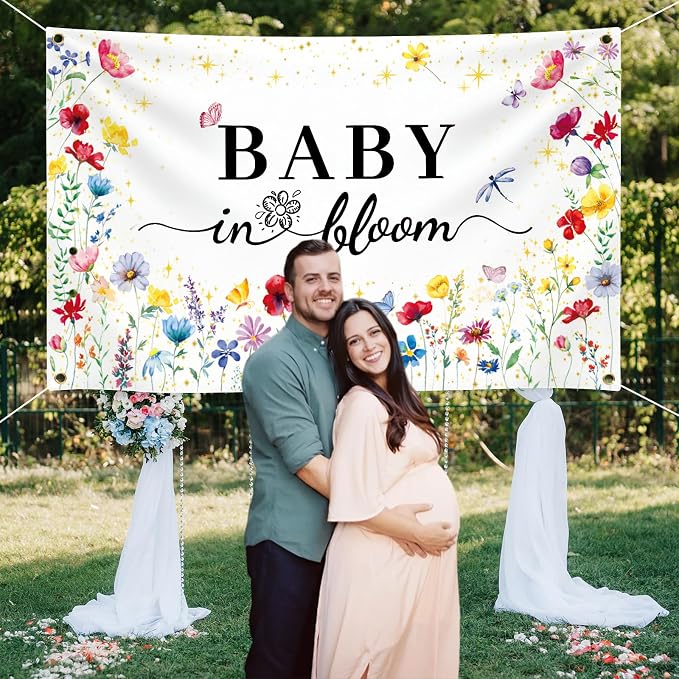 Wildflower Baby in Bloom Baby Shower Banner Backdrop Decoration - Image 7