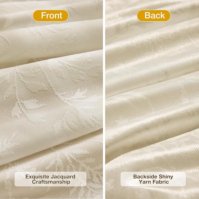Anmao Taupe Semi Sheer Light Filtering Curtains 84 Inches Long 2 Panels - Image 3