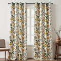 Topfinel Floral Curtains 90 Inches Long 2 Panels Unique Natural Beige Luxury by Topfinel